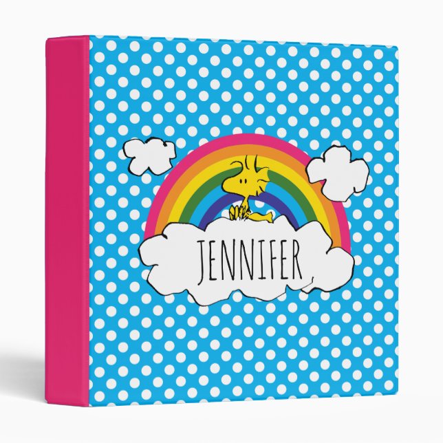 PEANUTS | Woodstock's Rainbow Polka Dots Binder (Front/Spine)