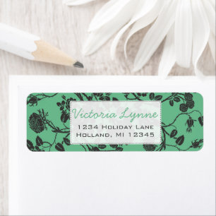 Peapod Green Roses Return Address Label