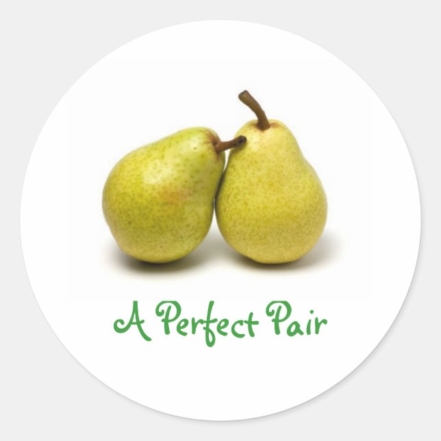 pear, A Perfect Pair Classic Round Sticker (Front)
