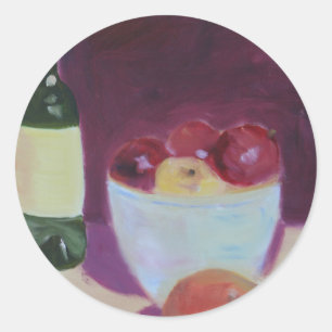 "Pear and Apples" Classic Round Sticker