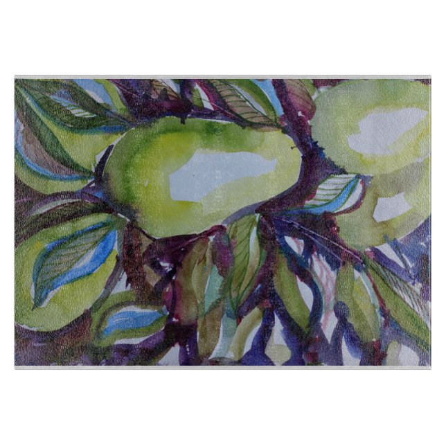 Pear and Greenery Cutting Board (Front)