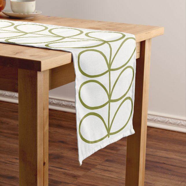 Pear and white Linear Stem Slate Long Table Runner (In Situ)