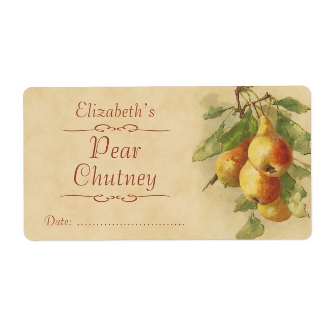 Pear Canning label (Front)