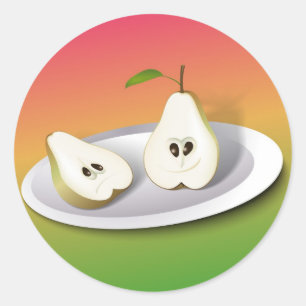 Pear Cut Classic Round Sticker
