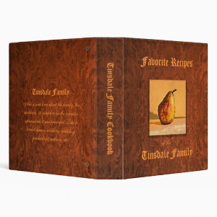 Pear Engraving Custom 1.5" Recipe Binder