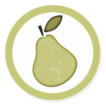 Pear flavour circle sticker labels