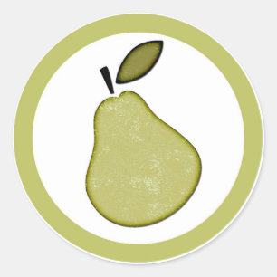 Pear flavour circle sticker labels