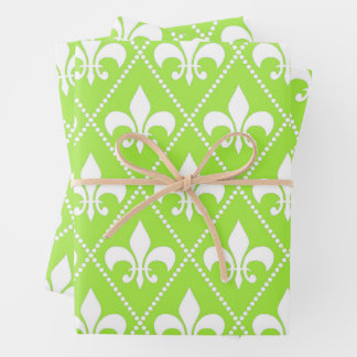 Pear Fleur de Lis Wrapping Paper Sheet