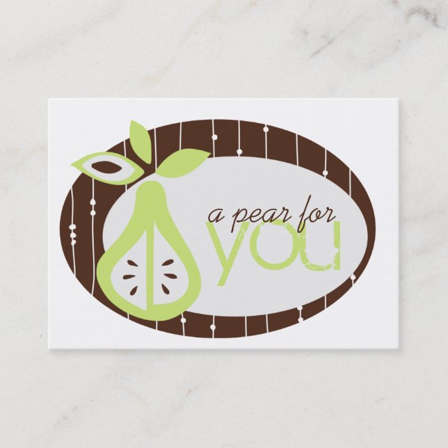 Pear For You Chubby Cartes de visite (Devant)