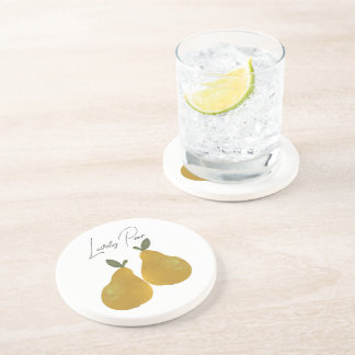Pear Fruit Illustration  Coaster