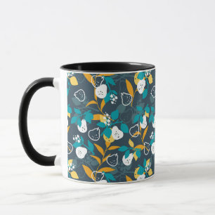 Pear Fruit Plant in Black Colour Pattern Mug