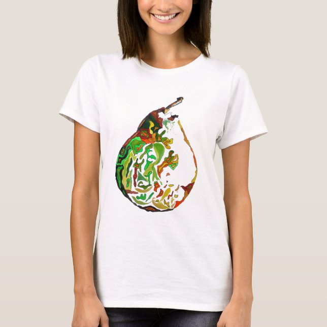 Pear fruit pop art watercolour illustration T-Shirt (Front)