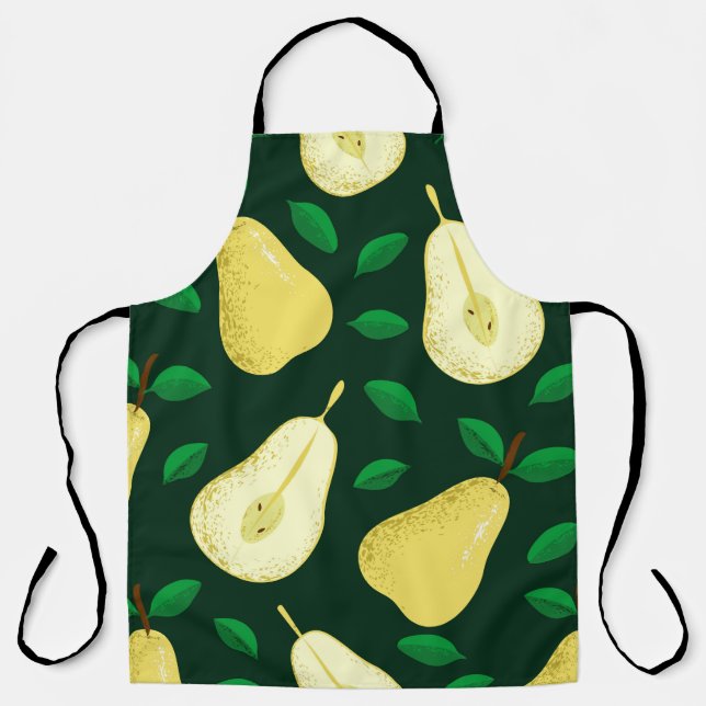 Pear fruits seamless pattern apron (Front)