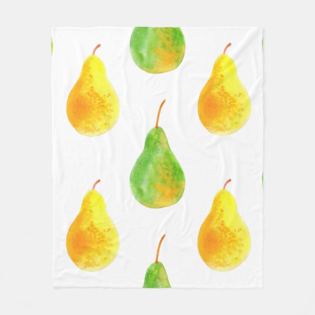 Pear fruits seamless pattern fleece blanket (Front)