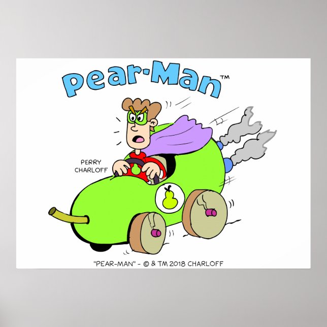 Pear-Man Pearman Driving in PearMobile Poster (Front)