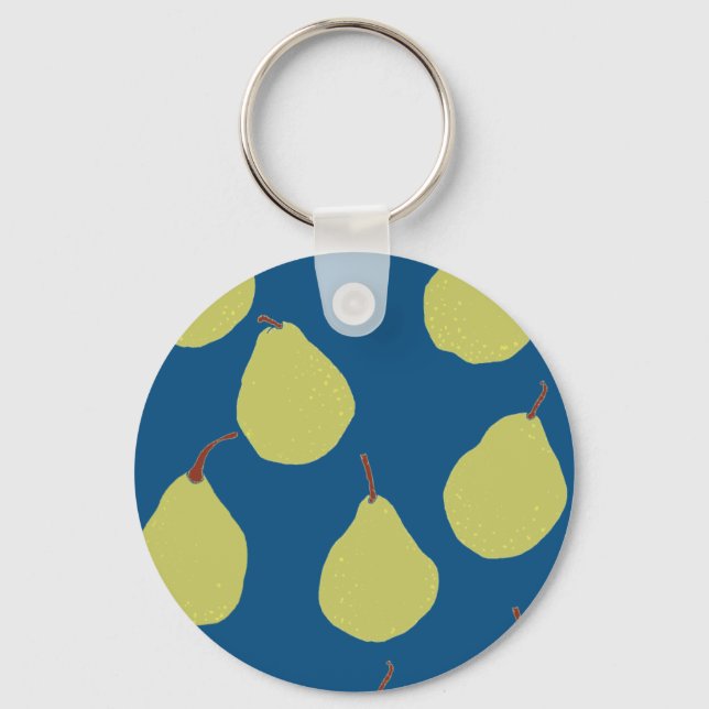 pear navy and green keychain (Front)