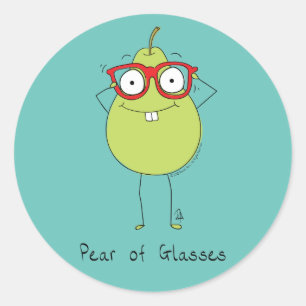 Pear of Glasses Cute & Funny Sticker