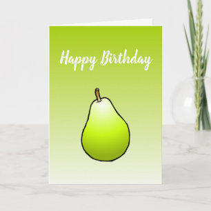 Pear on Folded Greeting Birthday Card