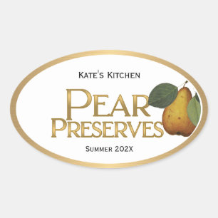 Pear Preserve Jelly Étiquette Vintage
