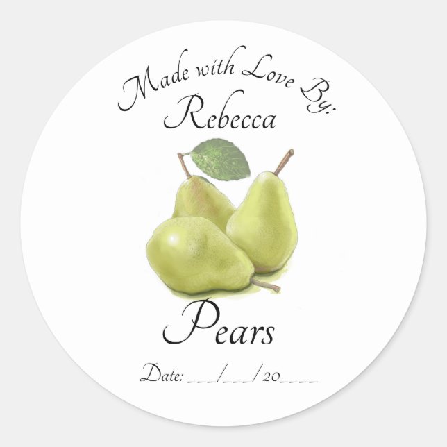 Pear Preserves Stickers and Labels (Front)