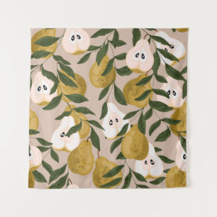Pear seamless pattern. Beautiful elegant Vintage p Tapestry