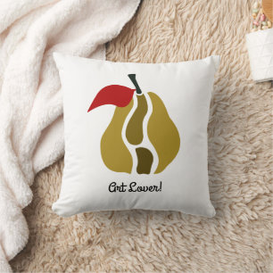 Pear Splitting Art Throw Pillow