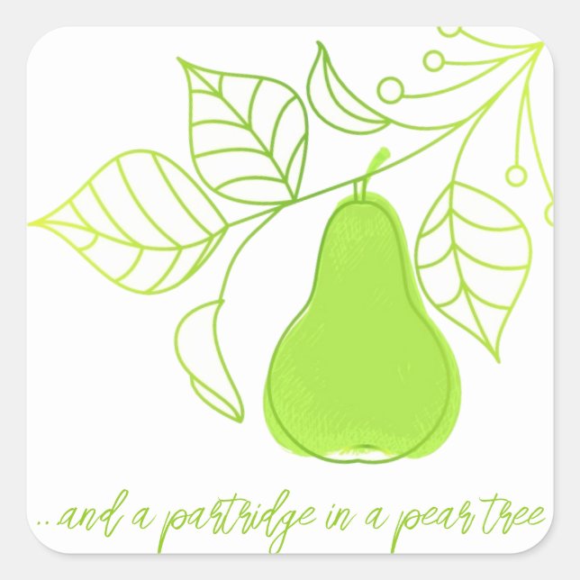 Pear  square sticker (Front)