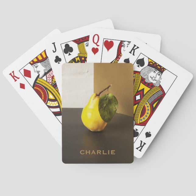 Pear Still Life custom name playing cards (Back)