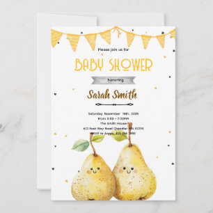 Pear theme party invitation
