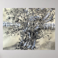 Pear Tree and Pickets / Artist Larry Lerew