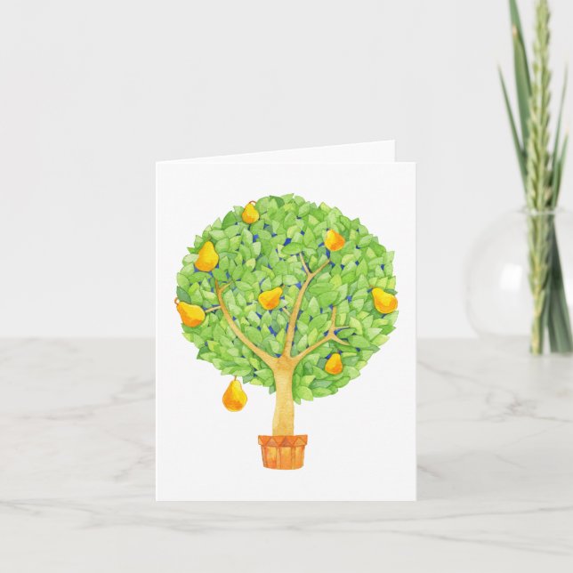 Pear Tree Blank Note Card (Front)