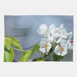 Pear tree blooming kitchen towel