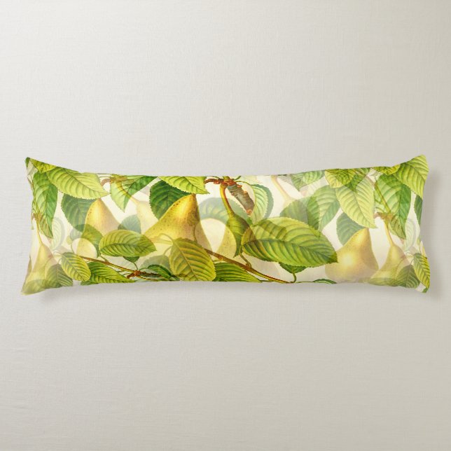 Pear Tree Branches & Pears Pattern  Body Pillow (Front)