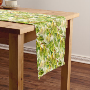 Pear Tree Branches & Pears Pattern  Long Table Runner