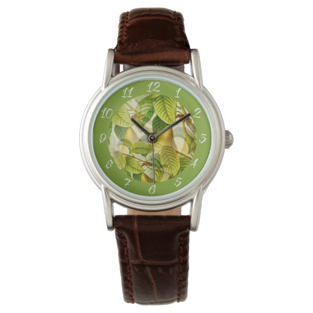 Pear Tree Branches & Pears Pattern   Watch (Front)