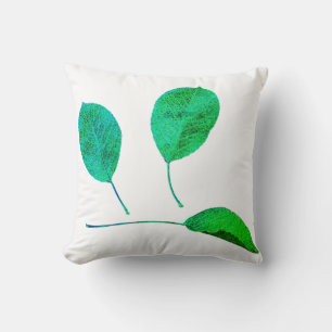 Pear Tree Green Leaf Texture Cushion Throw Pillow