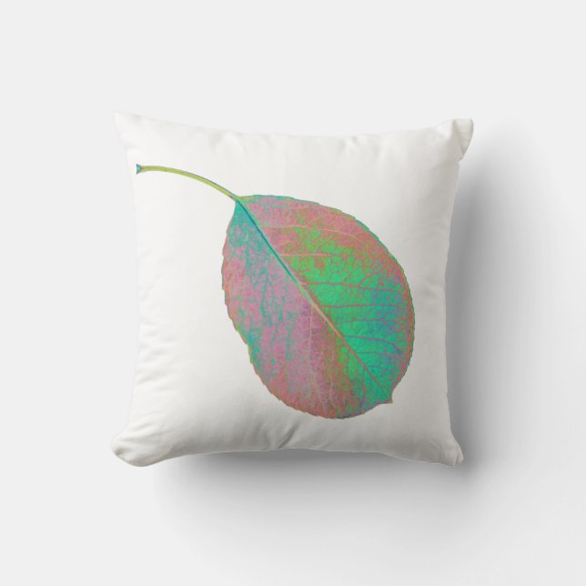 Pear Tree Green Leaf Texture Cushion Throw Pillow (Front)