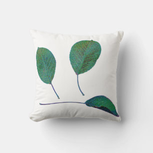 Pear Tree Green Leaf Texture Cushion Throw Pillow