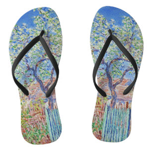 Pear Tree in Flower - Claude Monet Flip Flops