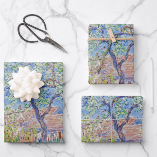 Pear Tree in Flower - Claude Monet Wrapping Paper Sheet