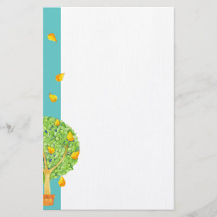 Pear Tree teal Stationery