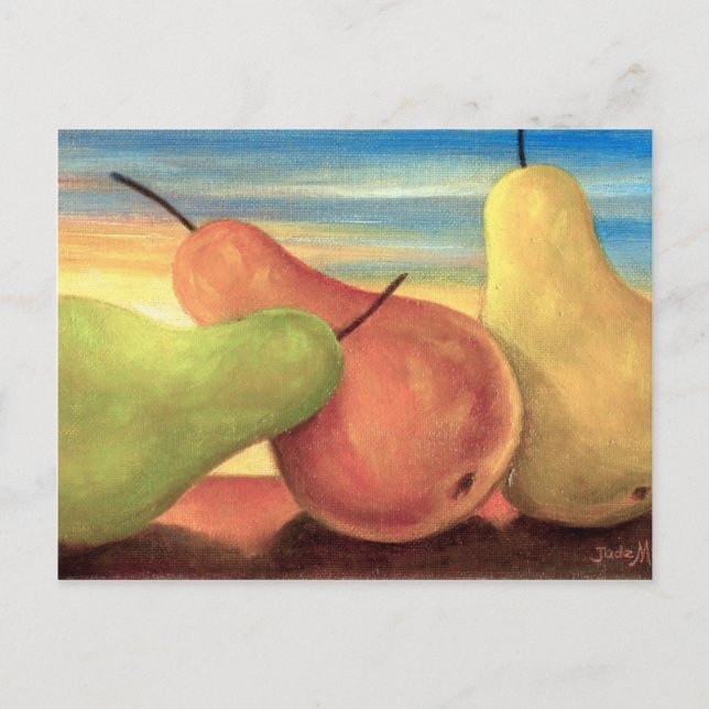 Pear Tropical Fruits Painting - Multi Postcard (Front)