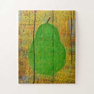 Pear verte Jigsaw Puzzle Bois jaune Fruit rustique