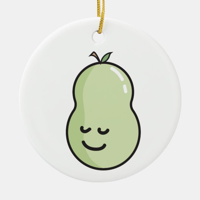 Pear with a smile ceramic ornament (Front)