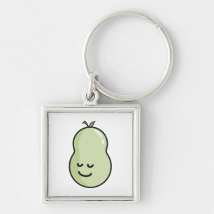 Pear with a smile keychain