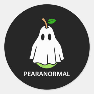 Pearanormal cute ghost pear halloween costume classic round sticker