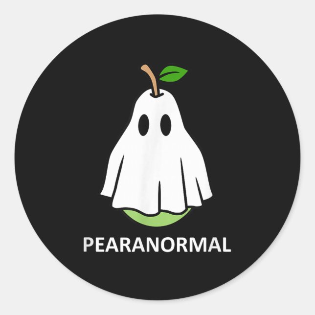 Pearanormal Cute Ghost Pear Halloween Costume Funn Classic Round Sticker (Front)