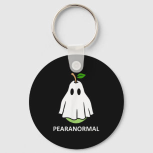 Pearanormal Cute Ghost Pear Halloween Costume Funn Keychain