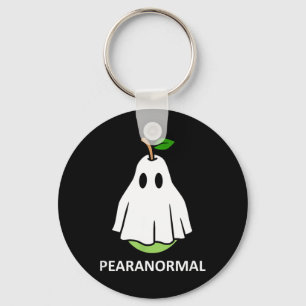 Pearanormal Cute Ghost Pear Halloween Costume Keychain