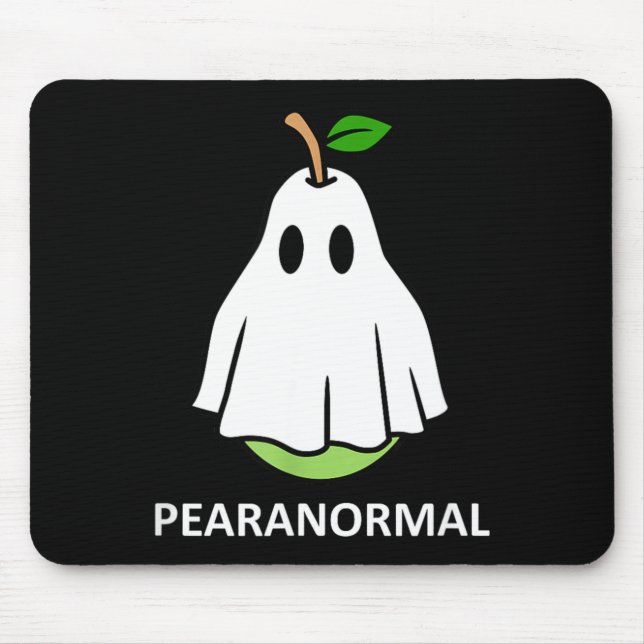 Pearanormal Cute Ghost Pear Halloween Costume Mouse Pad (Front)